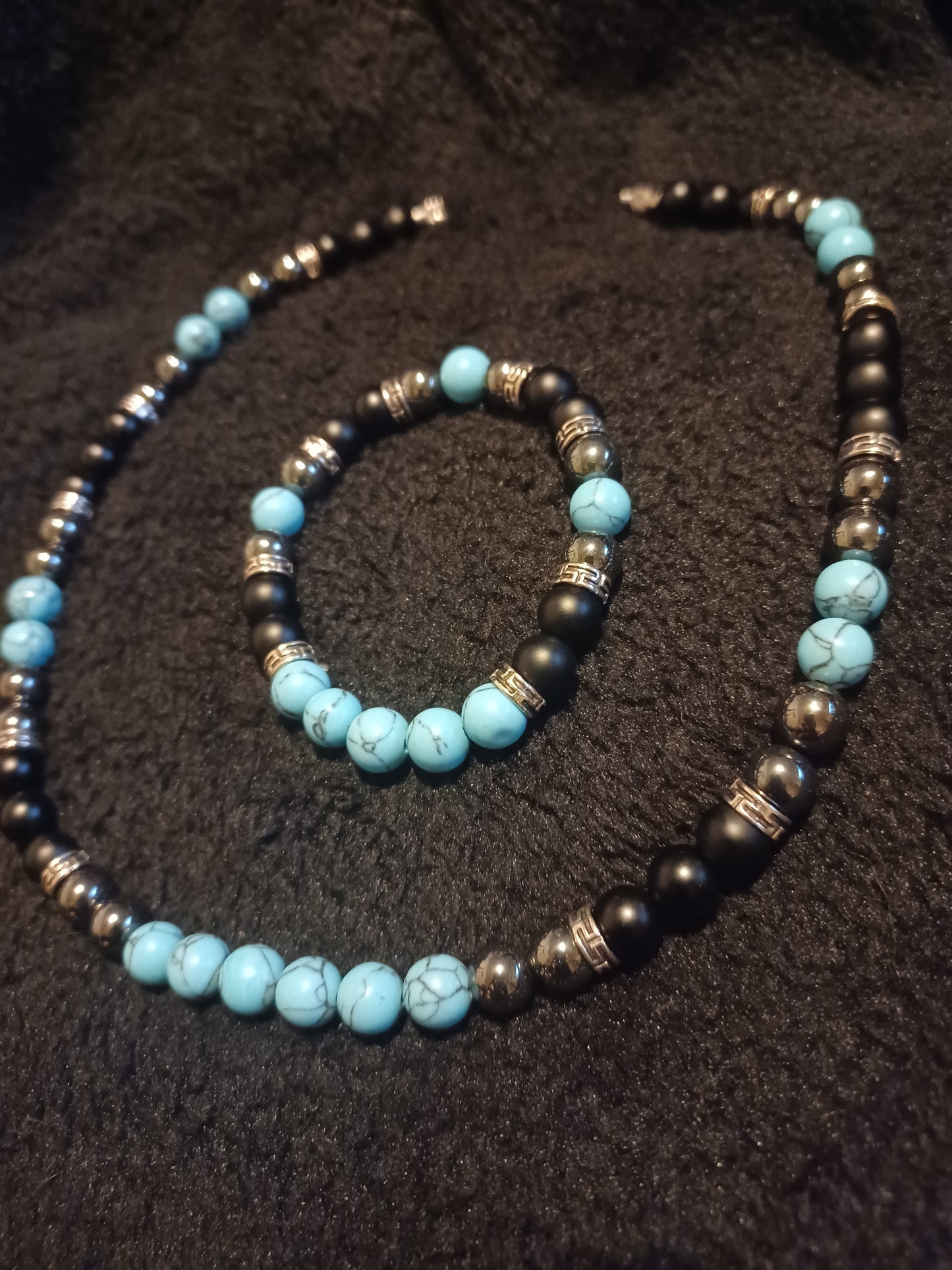Turquoise Natural Stone Necklace Set