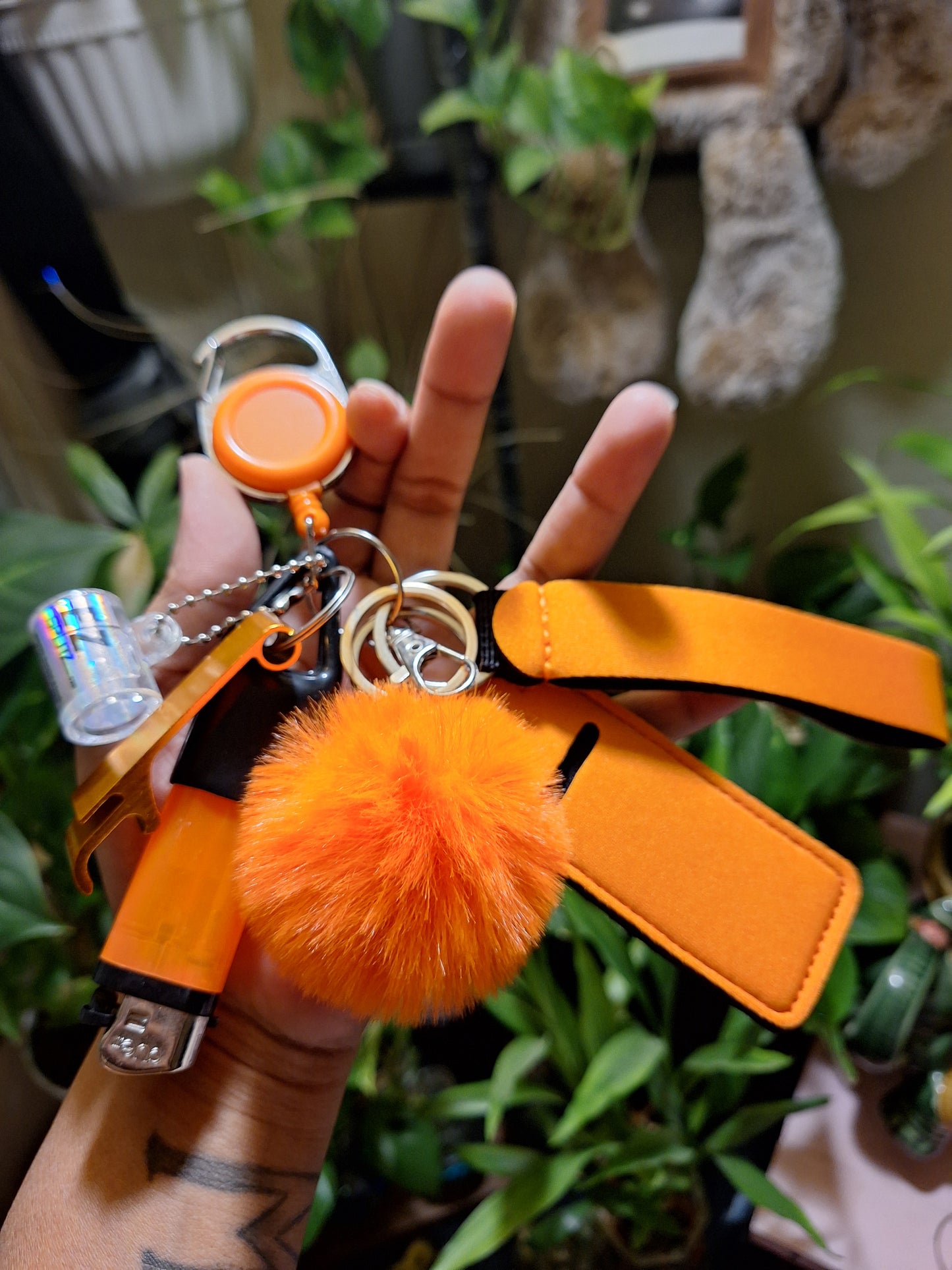 Orange PomBalm Holder 6Pc Lighter Leash Set