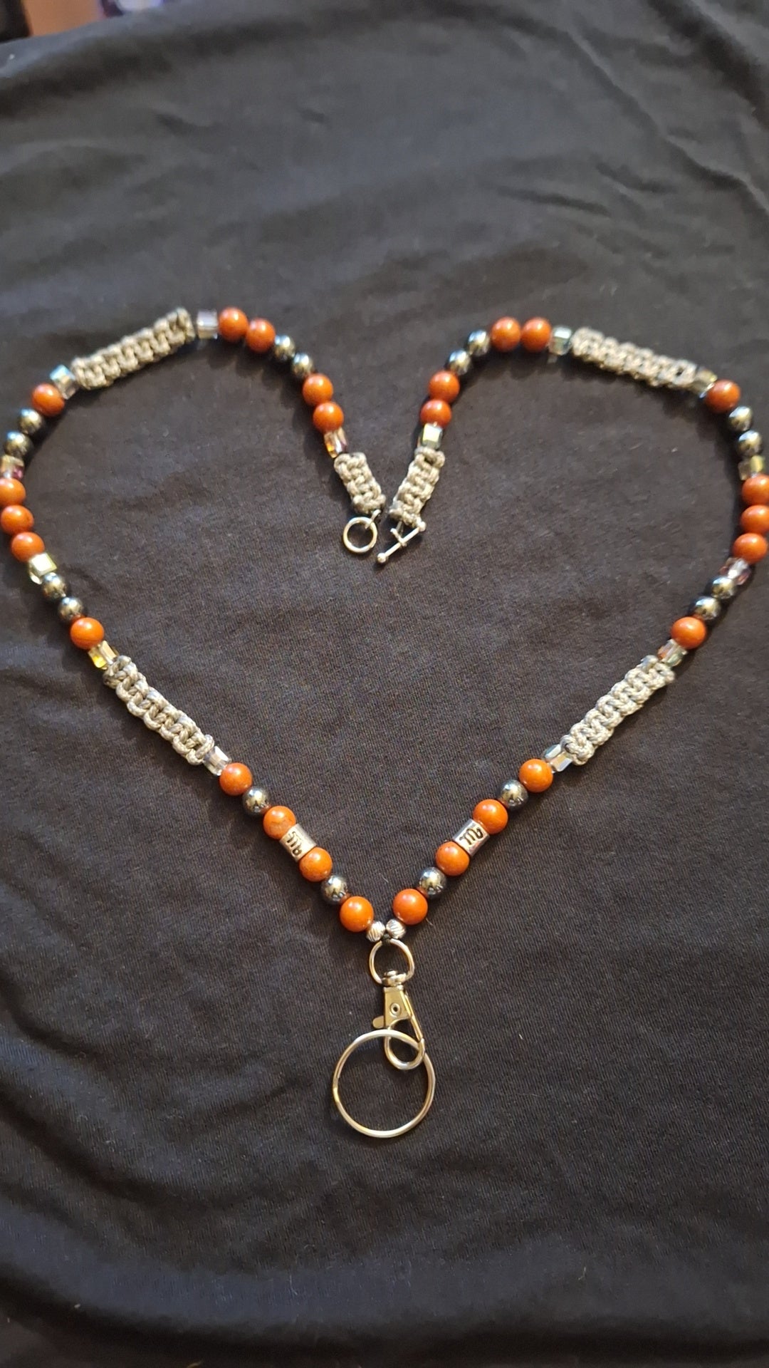 Scorpio Lanyard Red Jasper & Hematite