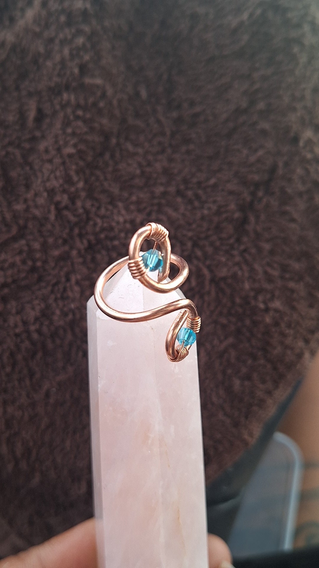 Light Blue Copper Infinity Ring