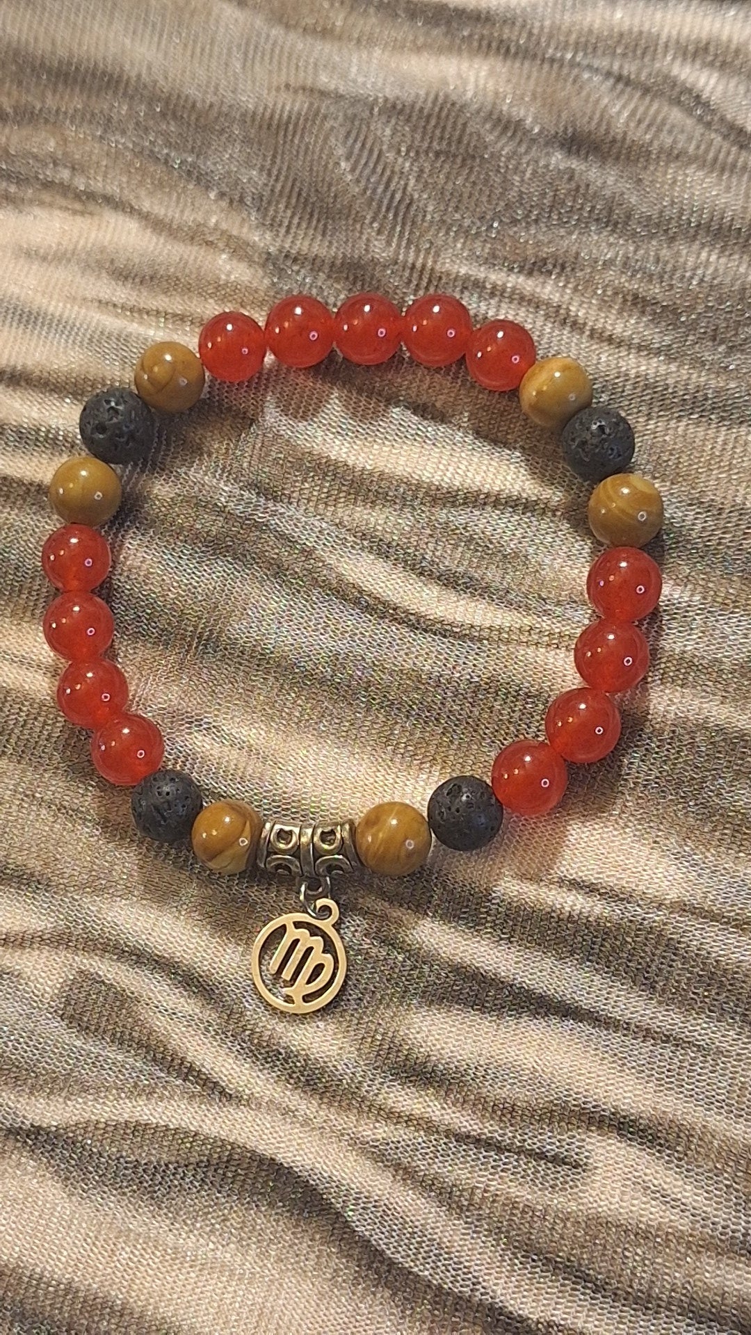 Virgo Carnelian Eye Stretch Bracelet