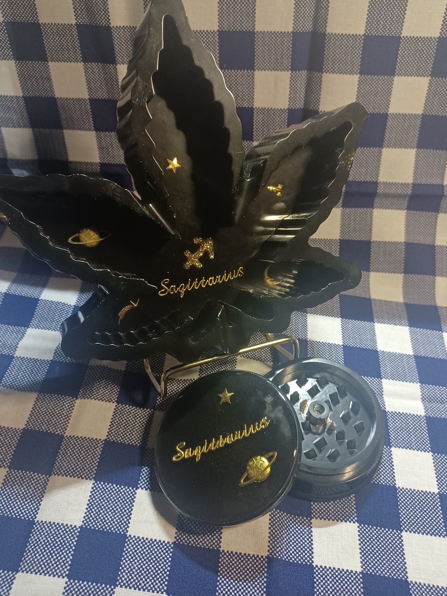 Black Sagittarius Large Ashtray 2pc Set *ON SALE*