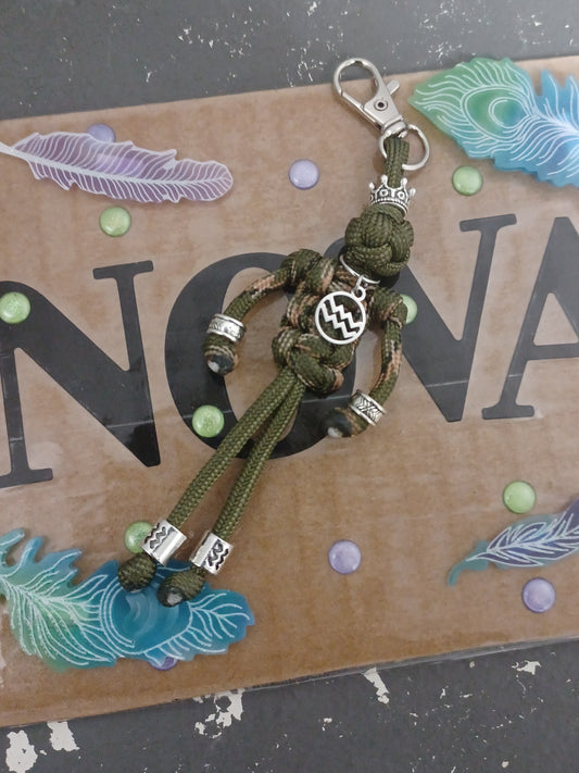 Olive Aquarius Zodi Buddy Keychain