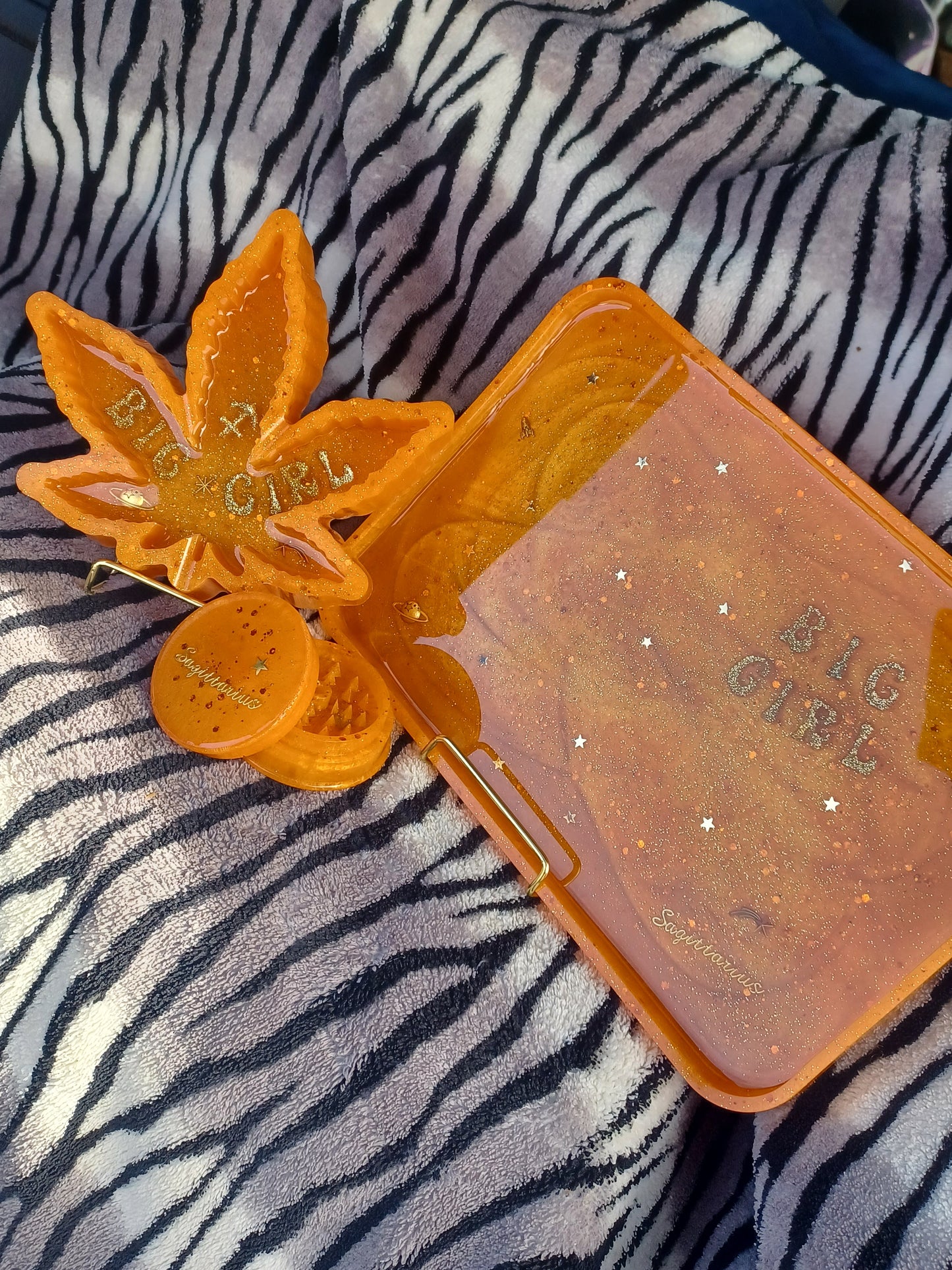 Large Tray Set 3 Piece Custom Orange BG