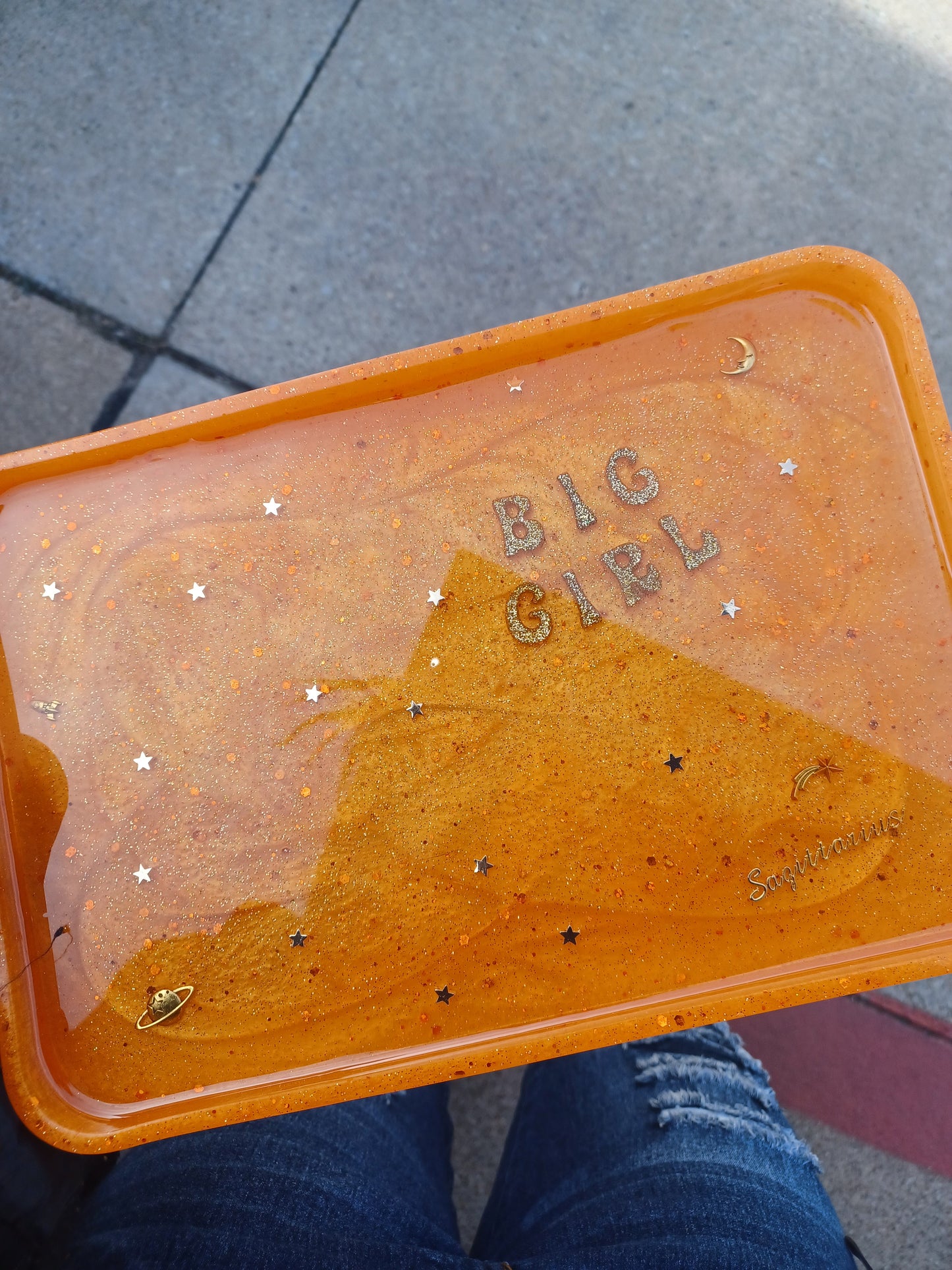 Large Tray Set 3 Piece Custom Orange BG