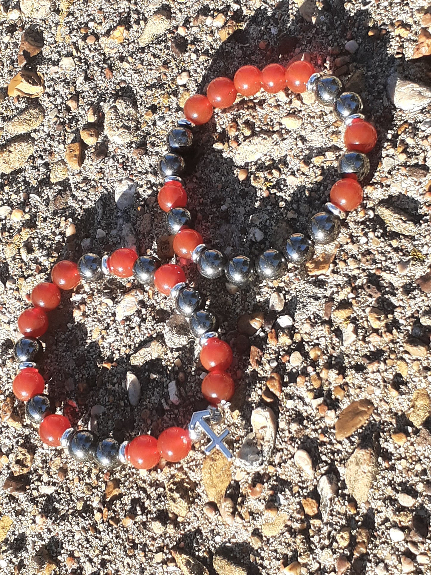 Red Hematite Sagittarius Stretch Bracelet Set