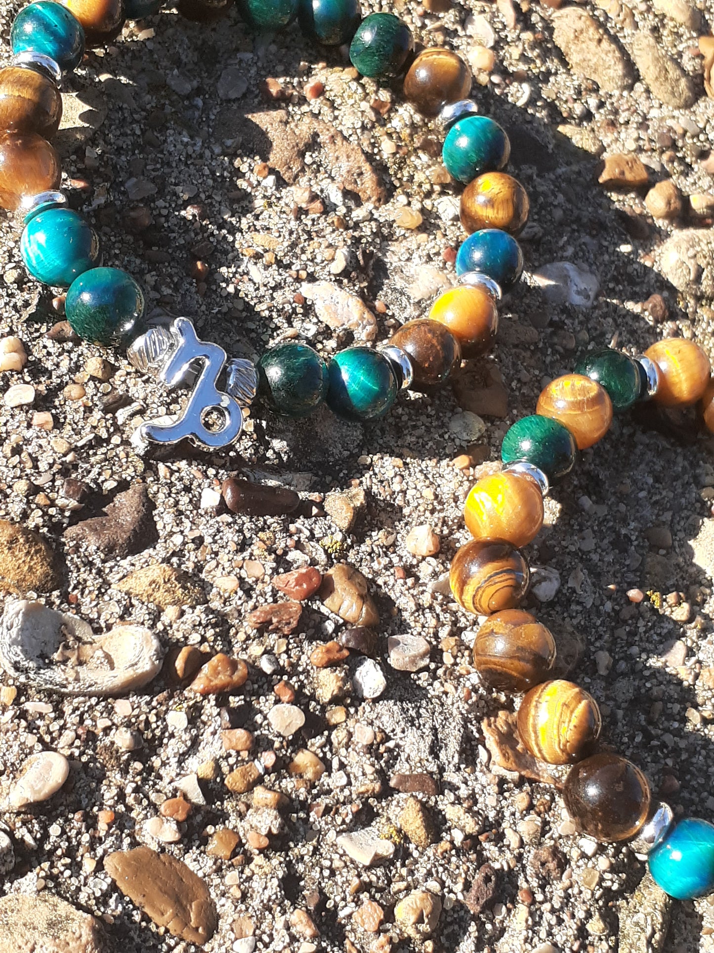 Capricorn Aquamarine Yellow Stretch Bracelet 2pc Set