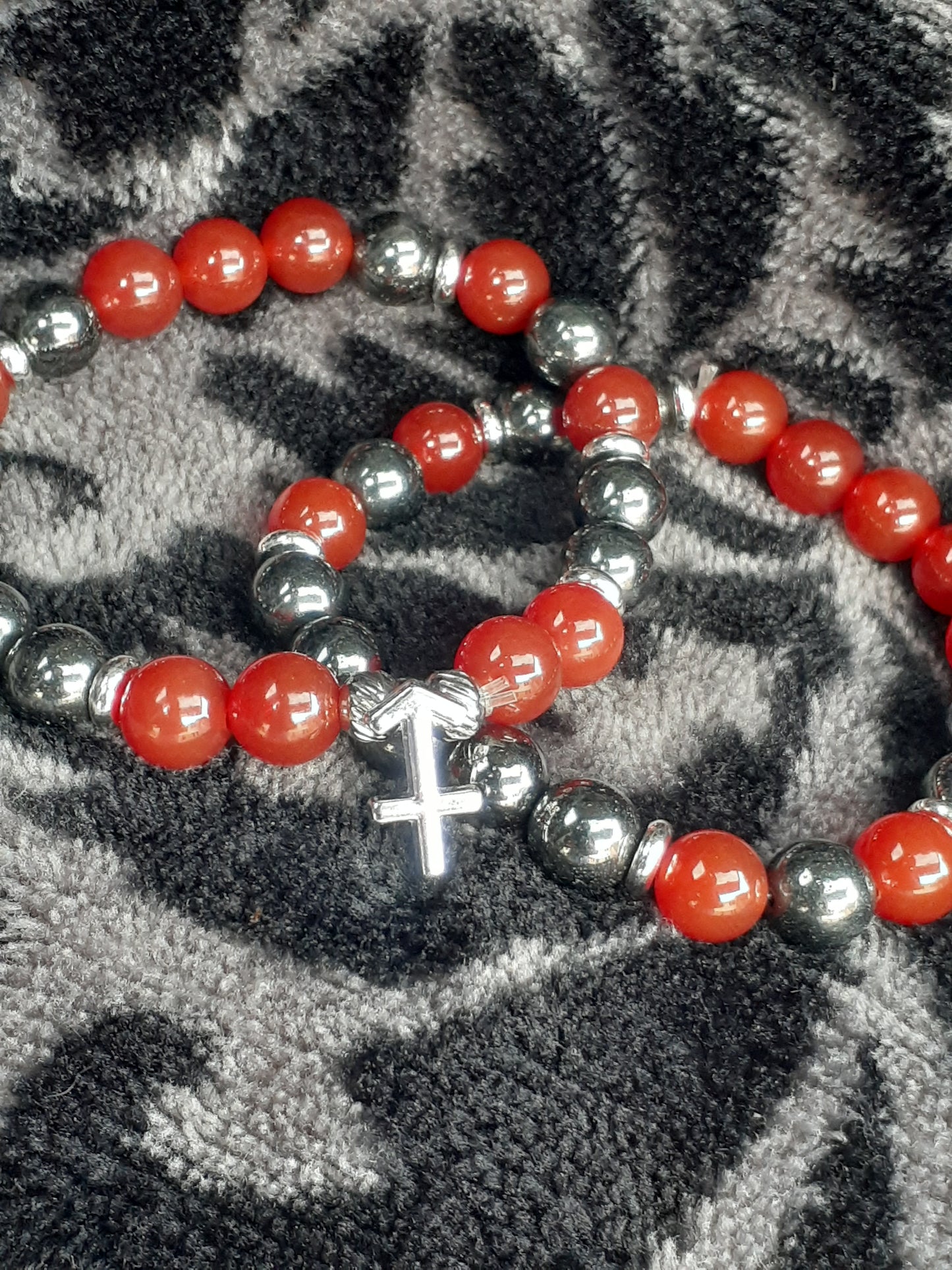 Red Hematite Sagittarius Stretch Bracelet Set