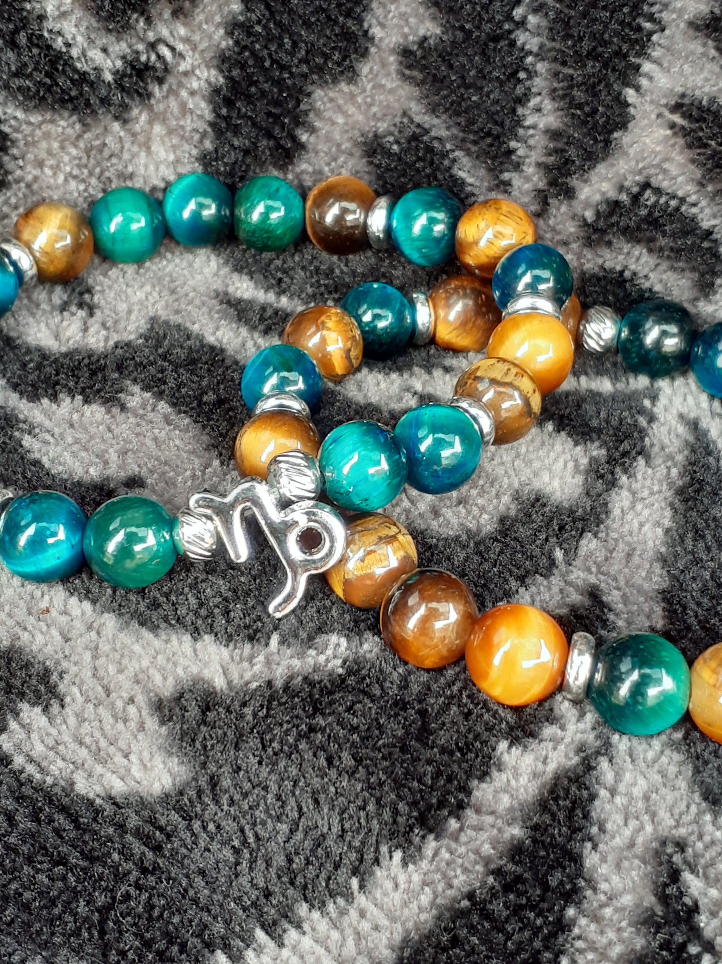 Capricorn Aquamarine Yellow Stretch Bracelet 2pc Set