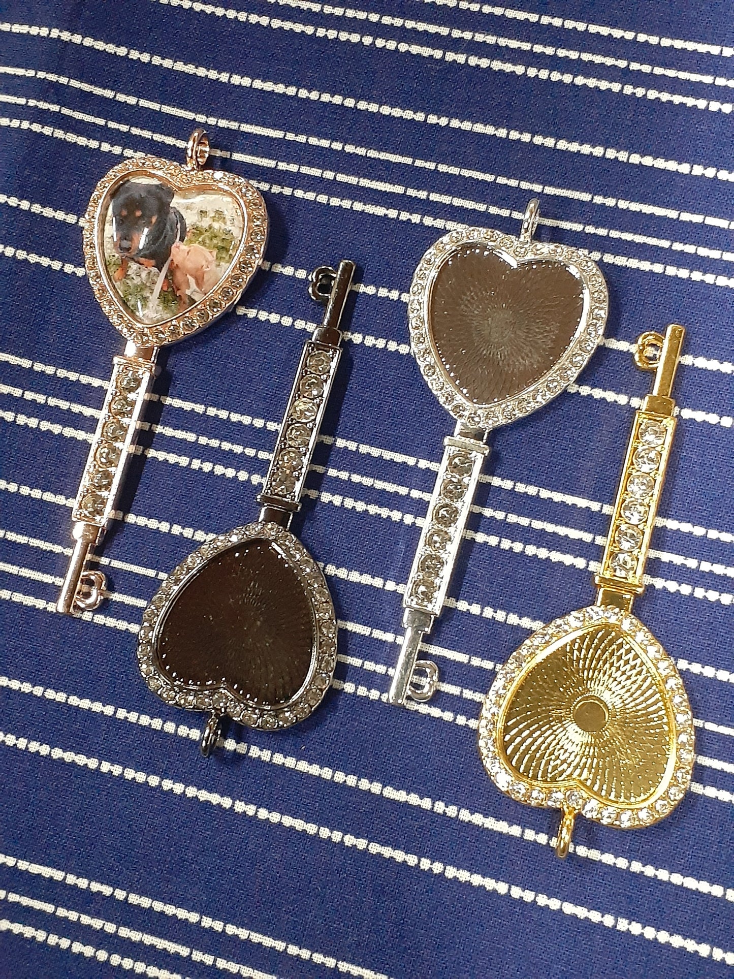 Custom Heart-Key Zodiac Guardian Keybeads, Rose