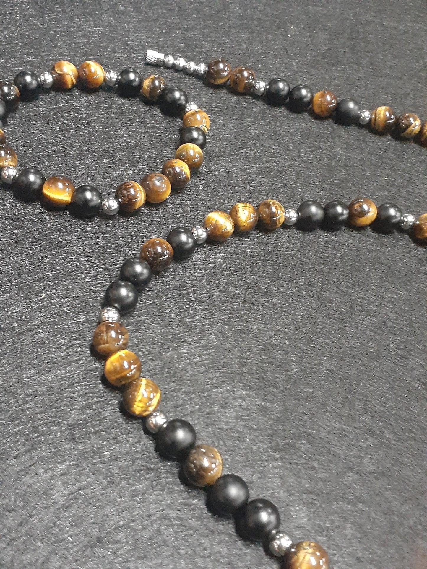 Tiger Eye Bullet Onyx Necklace Set 12in *DISCOUNTED*