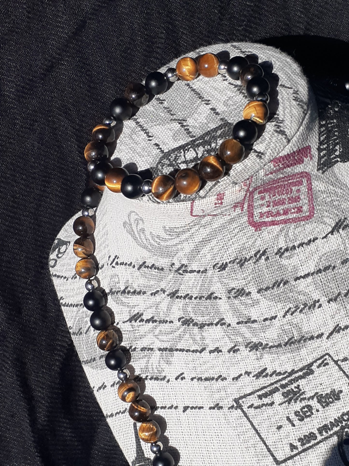 Tiger Eye Bullet Onyx Necklace Set 12in *DISCOUNTED*