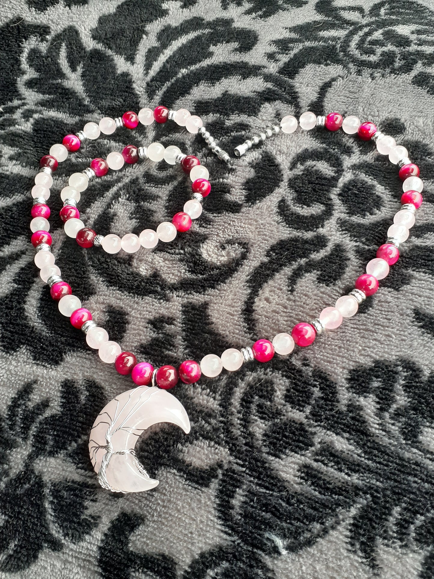 Rose Moon Necklace Set 10in