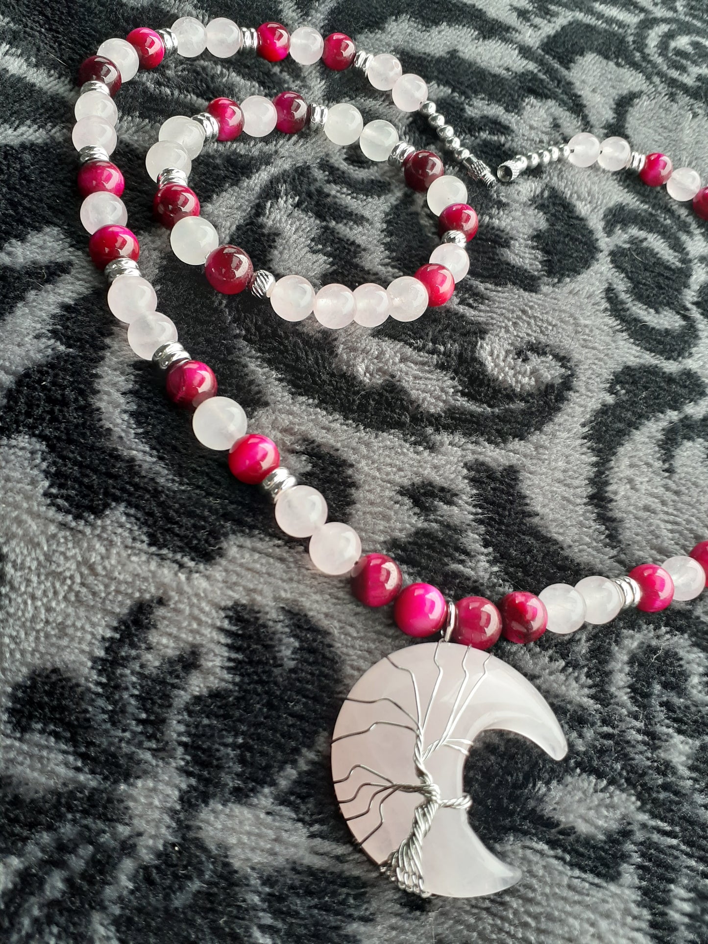 Rose Moon Necklace Set 10in