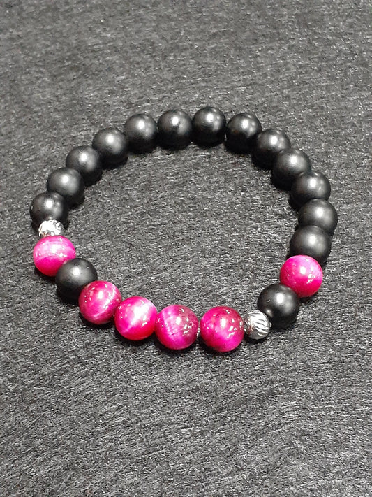 Magenta Onyx Stretch Bracelet