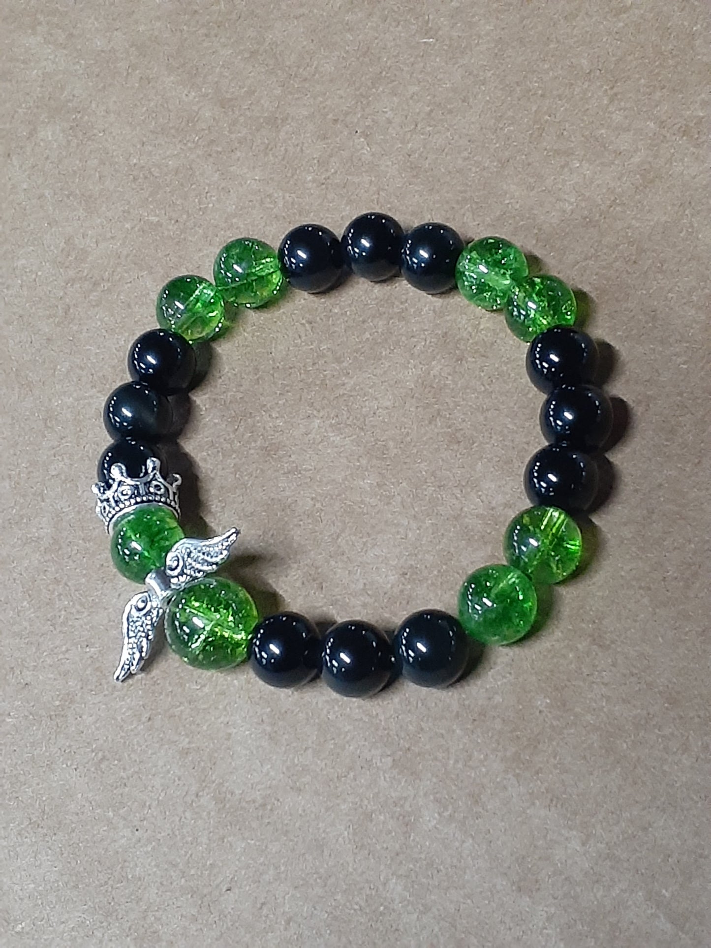 Peridot Guardian Stretch Bracelet Obsidian