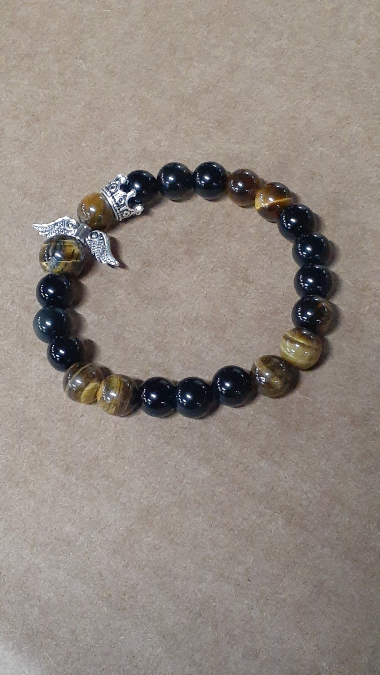 Tiger Eye Guardian Stretch Bracelet Obsidian