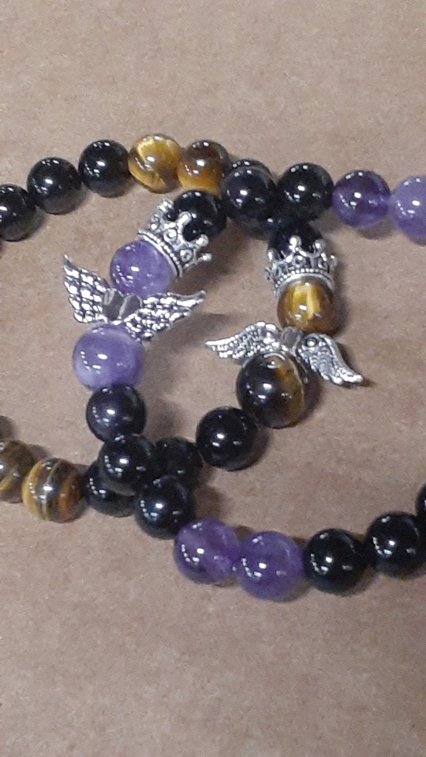 Tiger Eye Guardian Stretch Bracelet Obsidian