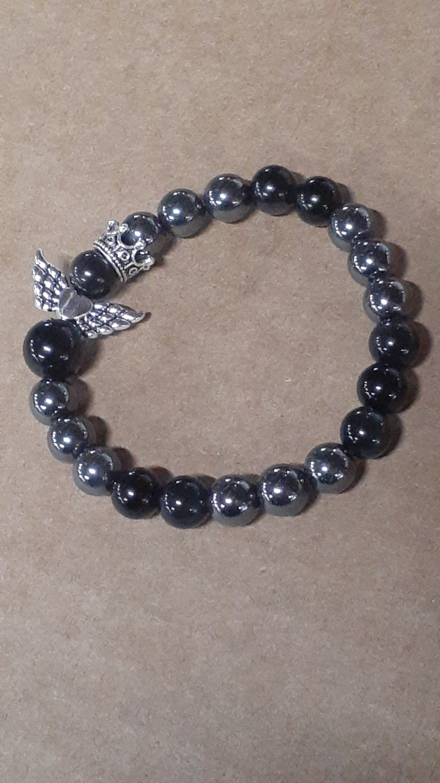 Obsidian Guardian Stretch Bracelet Hematite