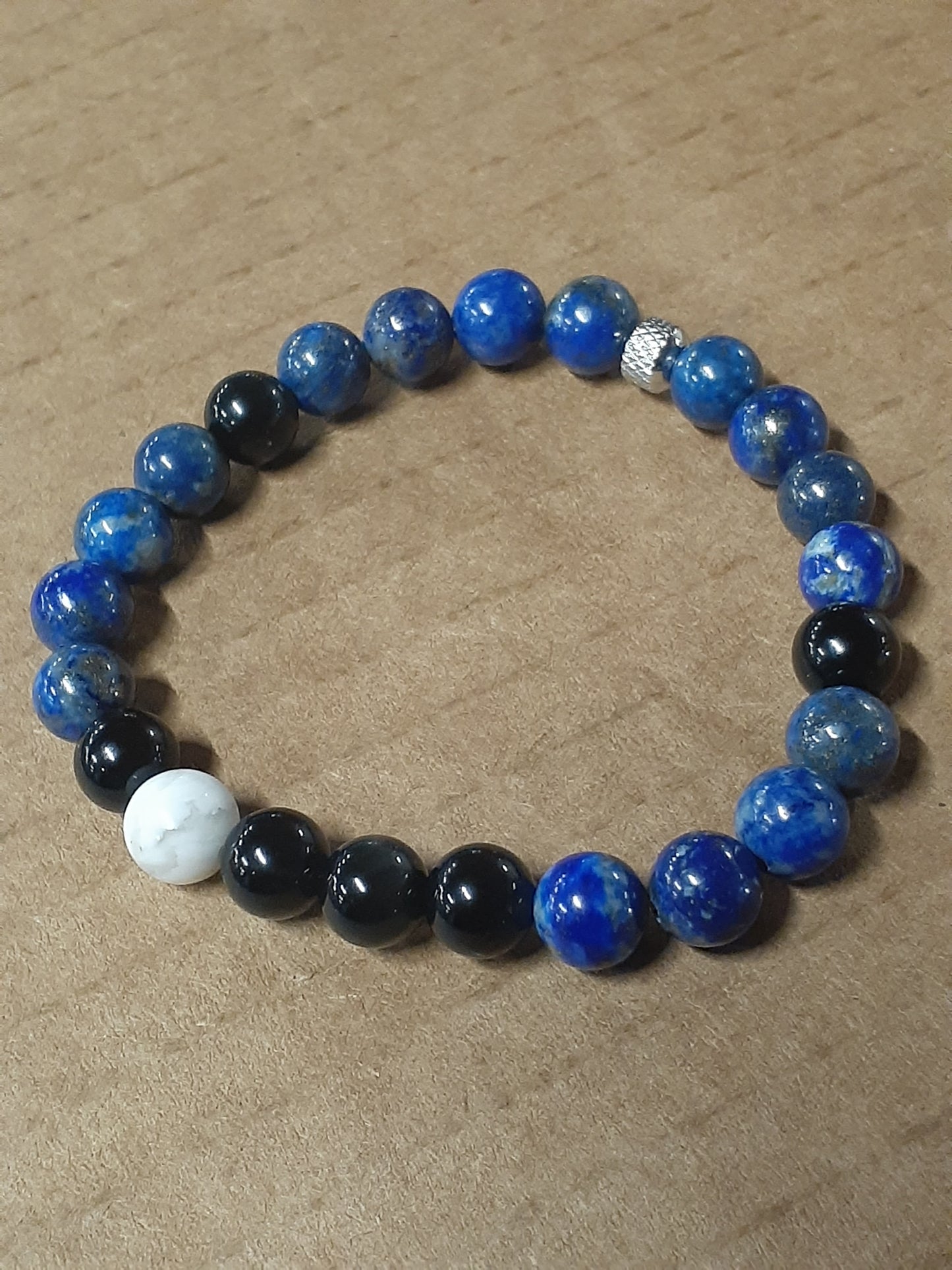 Lapis Obsidilite Stretch Bracelet 9Inch