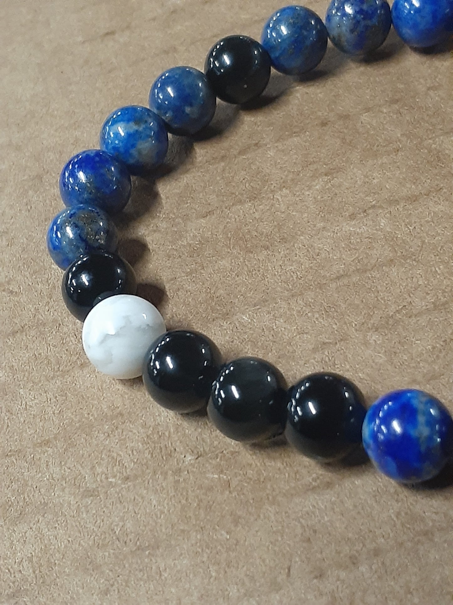 Lapis Obsidilite Stretch Bracelet 9Inch