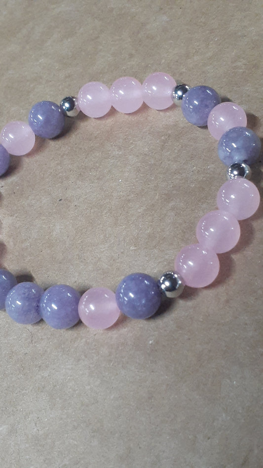 Purple Rose Chalcedony Stretch Bracelet