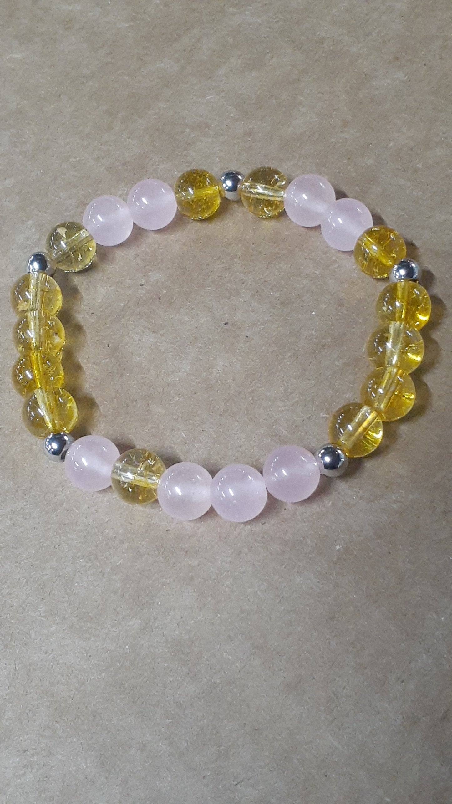 Citrine Rose Stretch Bracelet