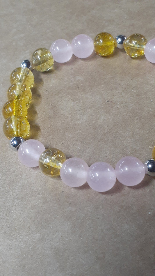 Citrine Rose Stretch Bracelet