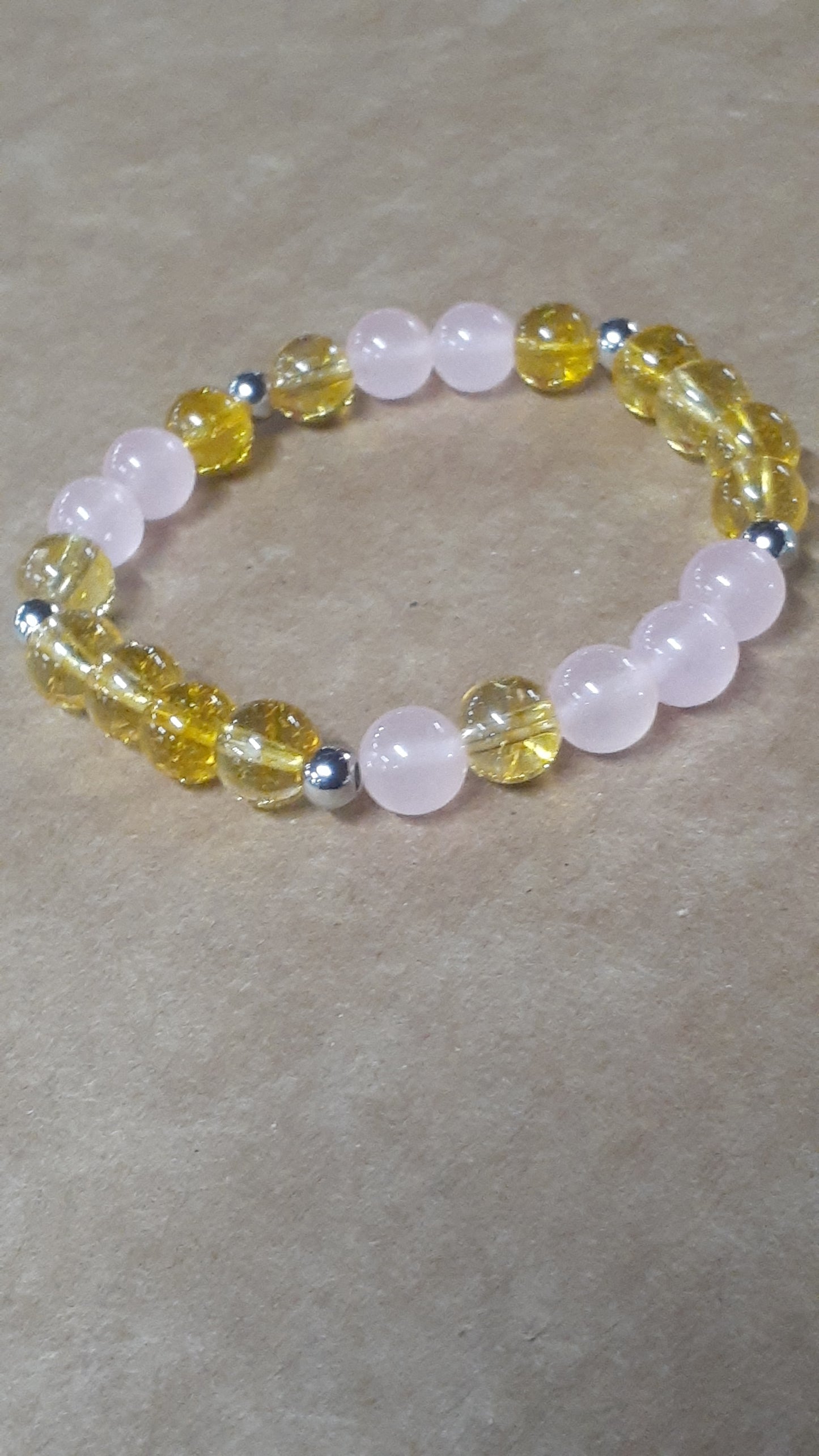 Citrine Rose Stretch Bracelet