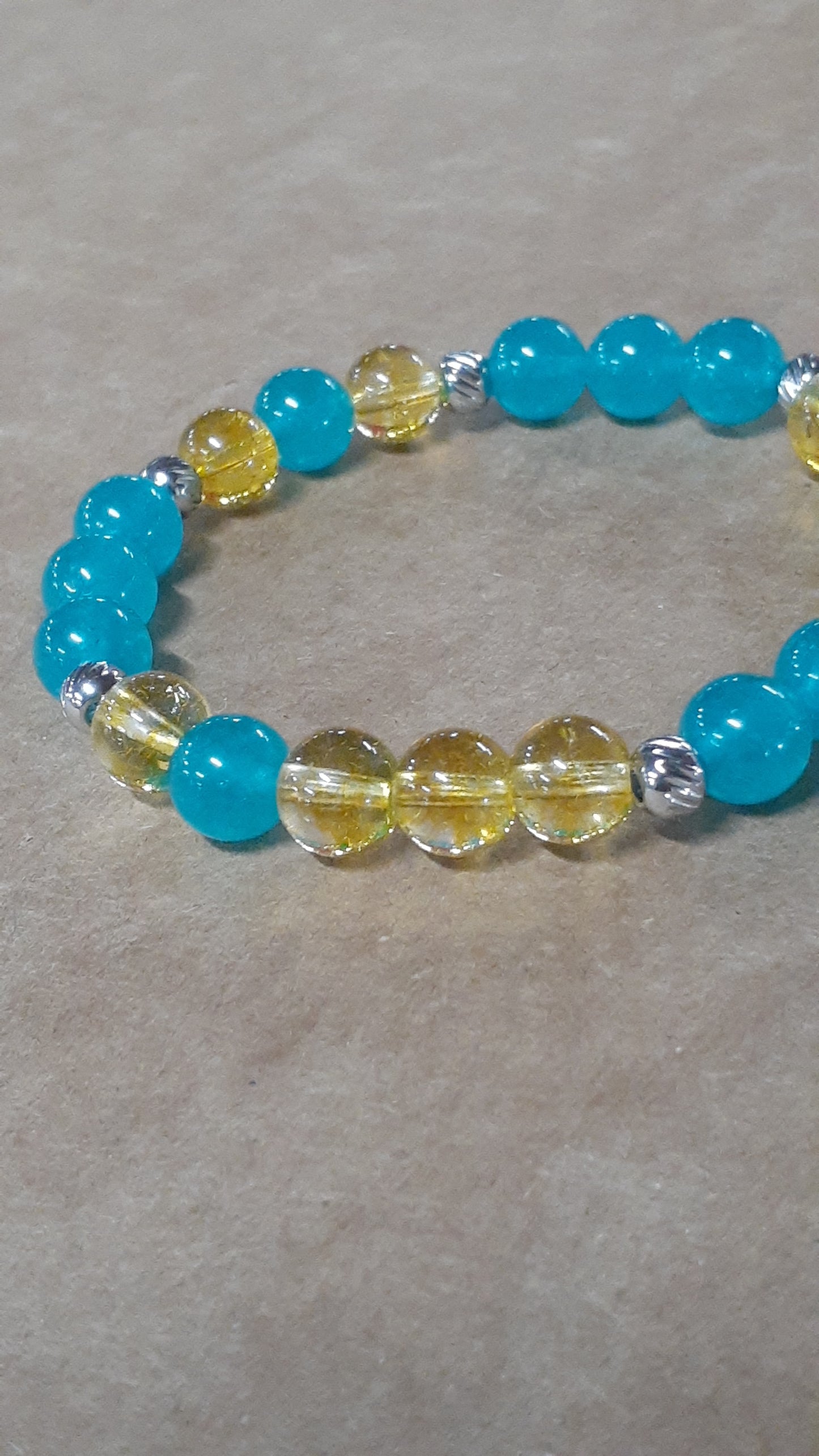 Amazonite and Citrine Stretch Bracelet