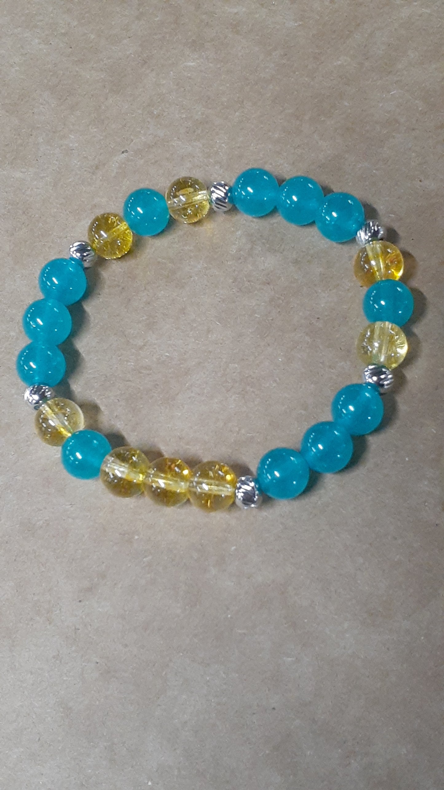 Amazonite and Citrine Stretch Bracelet