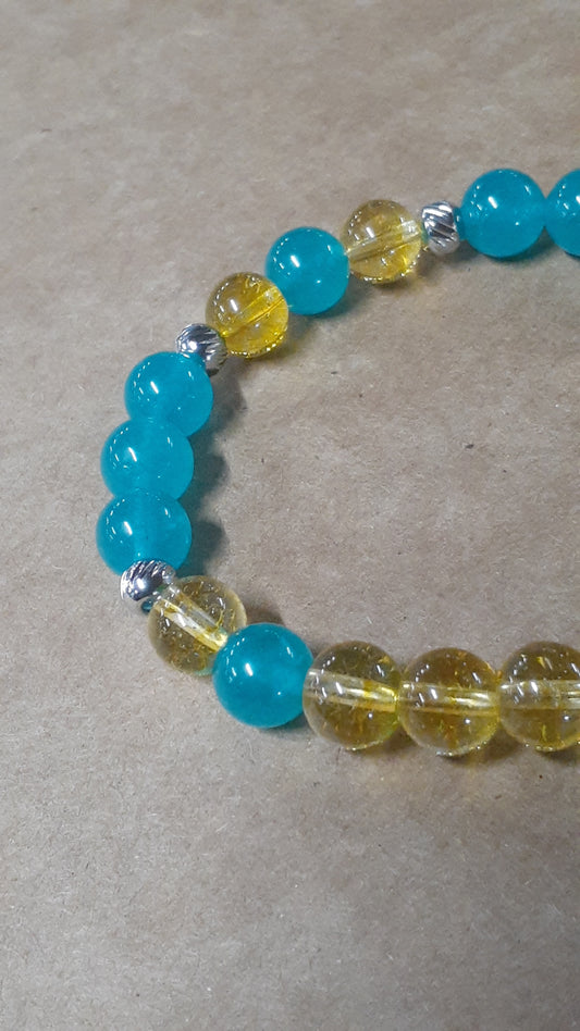 Amazonite and Citrine Stretch Bracelet