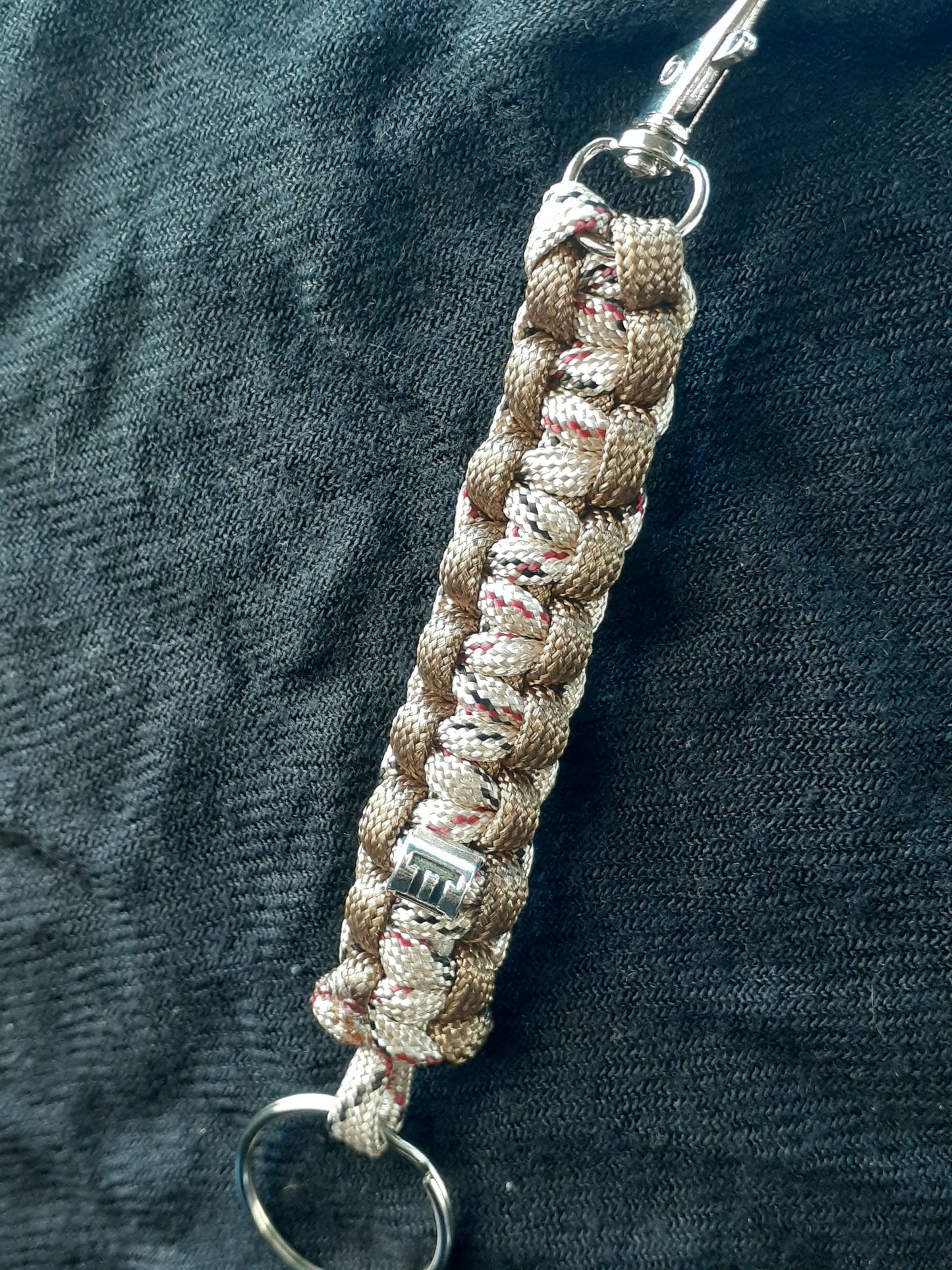 Gemini Tan Brown Cobra Paracord Keychain