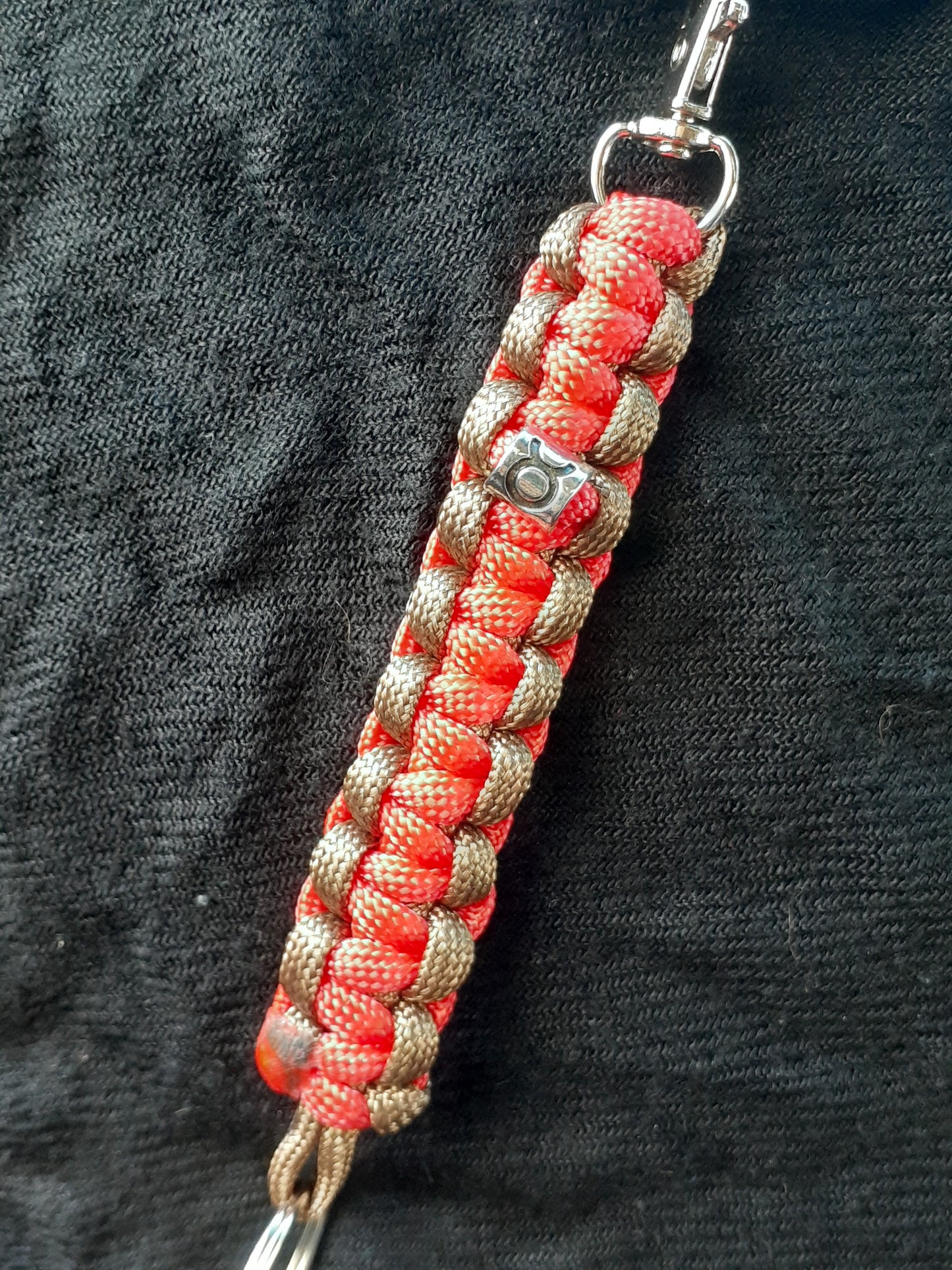 Taurus Red Brown Cobra Paracord Keychain