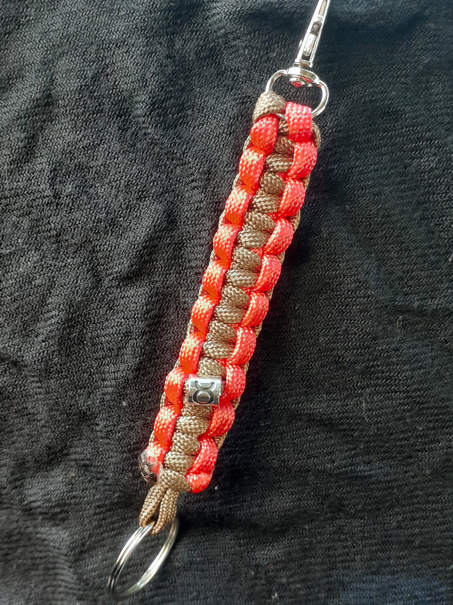 Taurus Red Brown Cobra Paracord Keychain