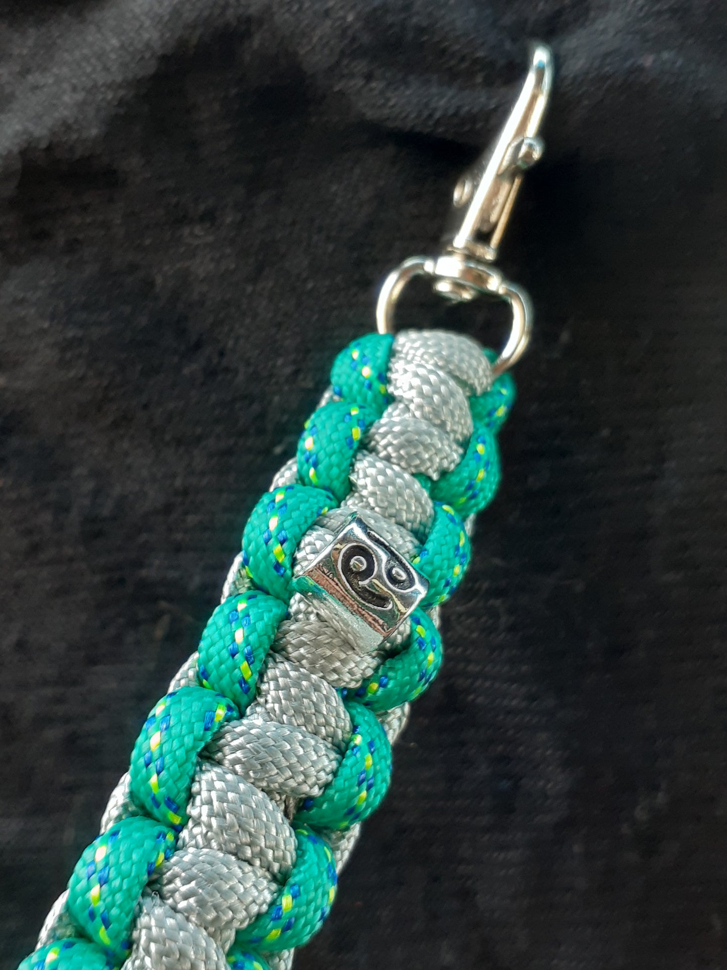 Cancer Gray Teal Cobra Paracord Keychain