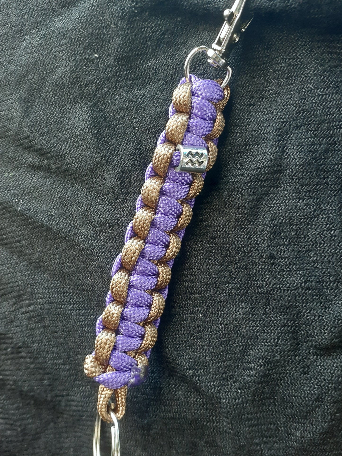 Aquarius Purple Brown Cobra Paracord Keychain