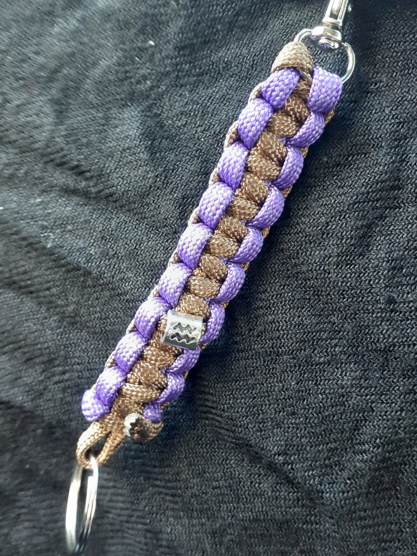 Aquarius Purple Brown Cobra Paracord Keychain