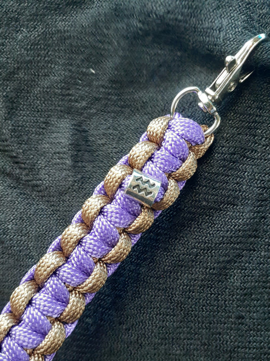 Aquarius Purple Brown Cobra Paracord Keychain