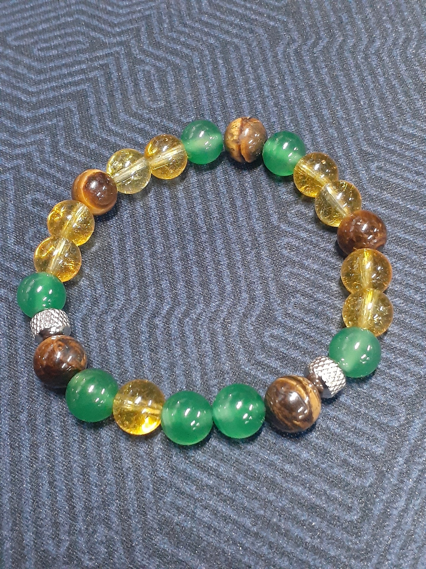 Citrine Agate Stretch Bracelet Tiger Eye