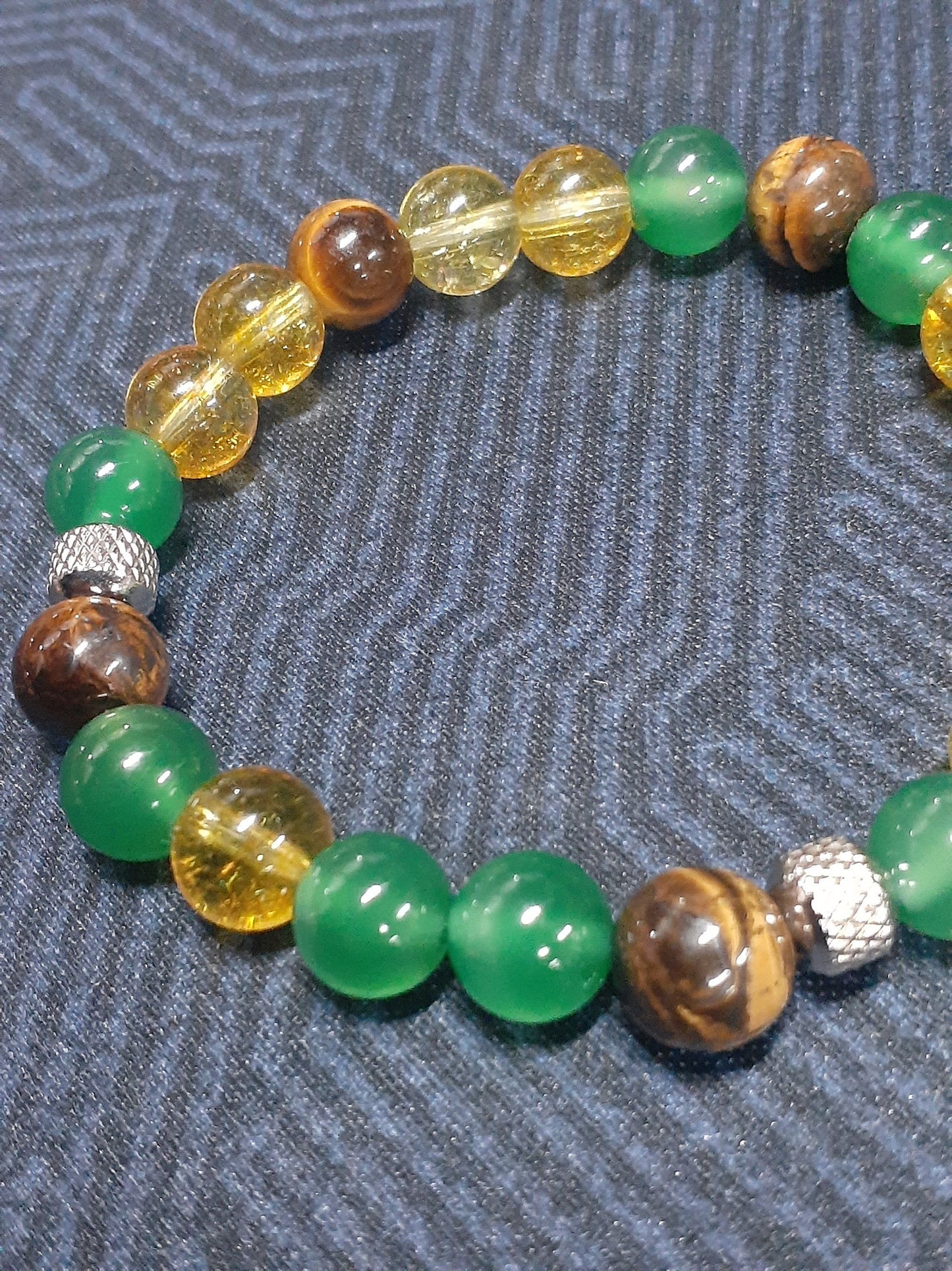 Citrine Agate Stretch Bracelet Tiger Eye