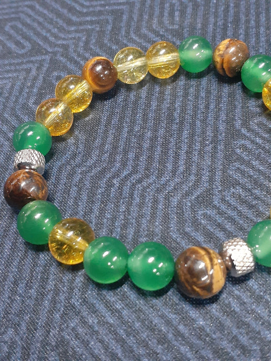 Citrine Agate Stretch Bracelet Tiger Eye