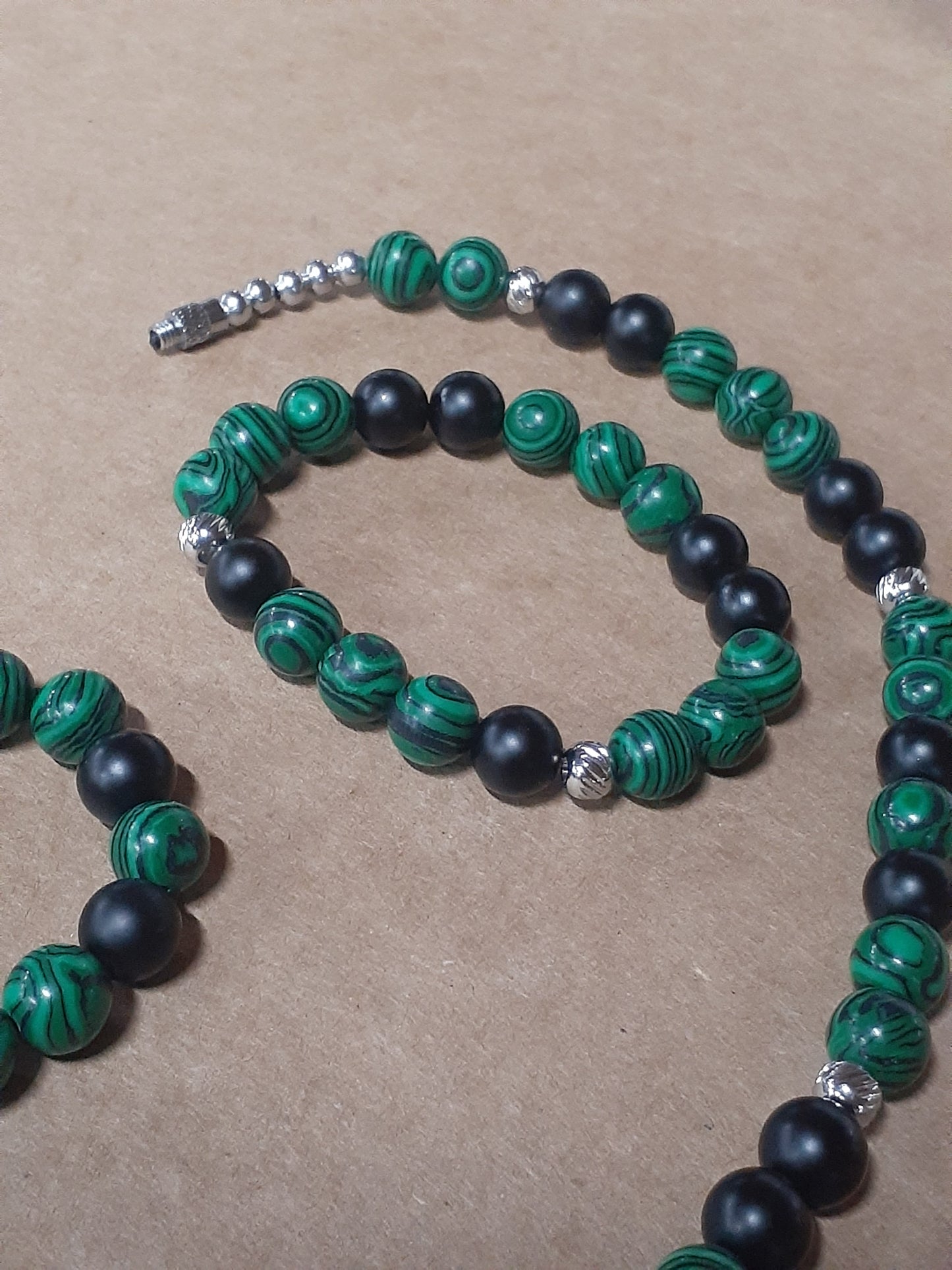 Malachite Arrowhead Necklace Set 10in With Kids Bracelet