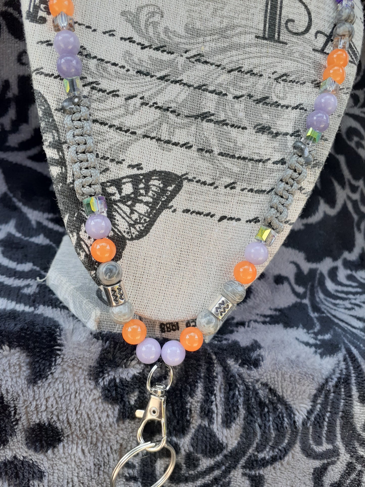 Aquarius Orange Chalcemica Jasper Lanyard