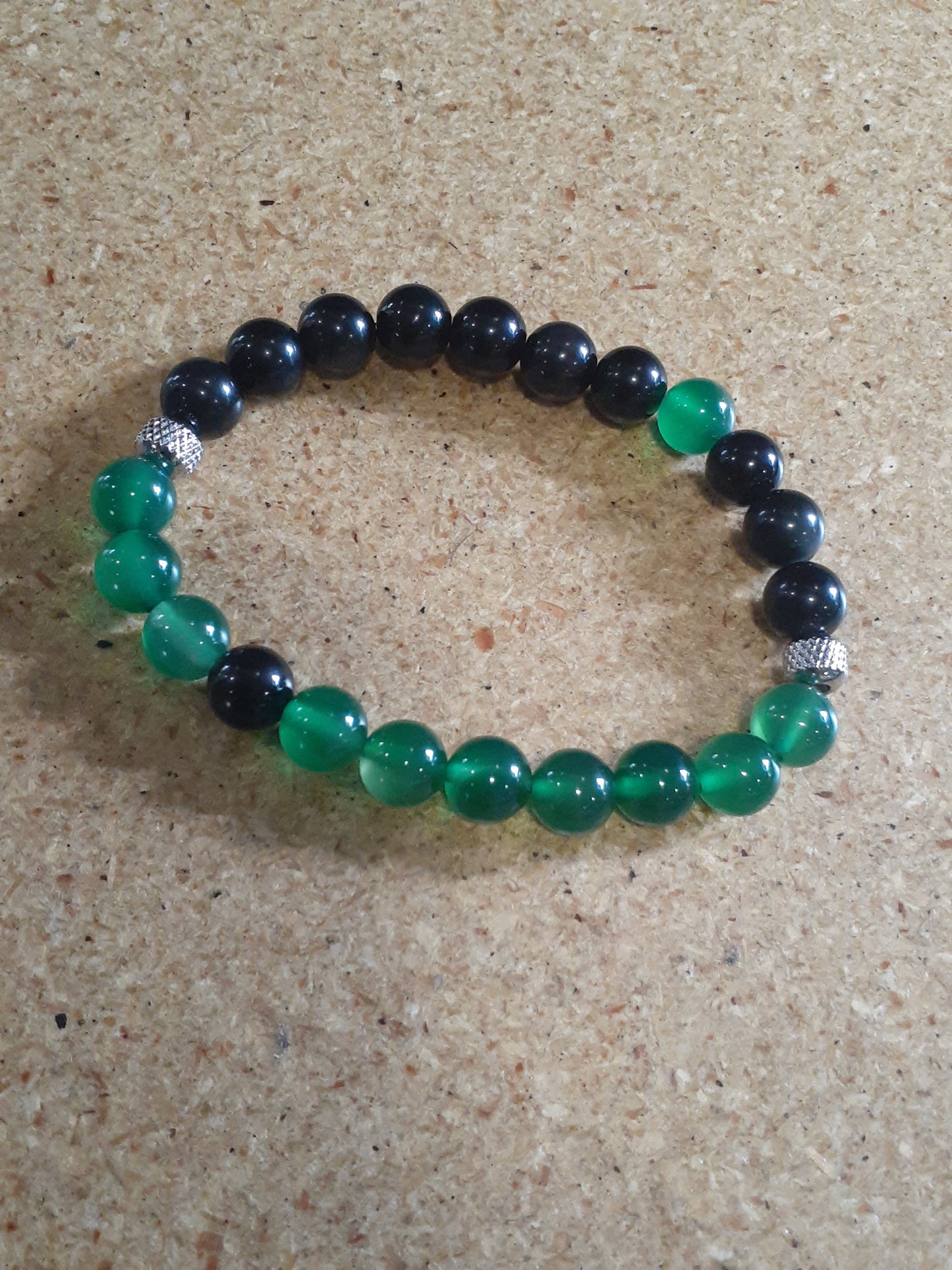 Green Agsidian Yin Yang Stretch Bracelet