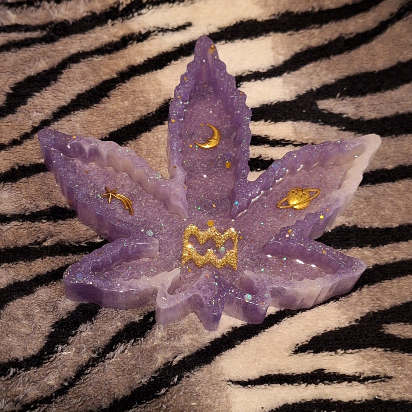 Aquarius SM 3Piece Tray Set Purple White Gold