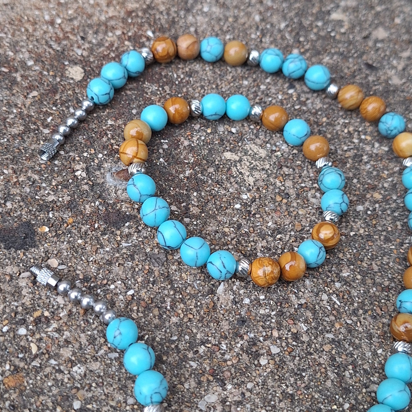 Turquoise Moon Necklace Set 12in