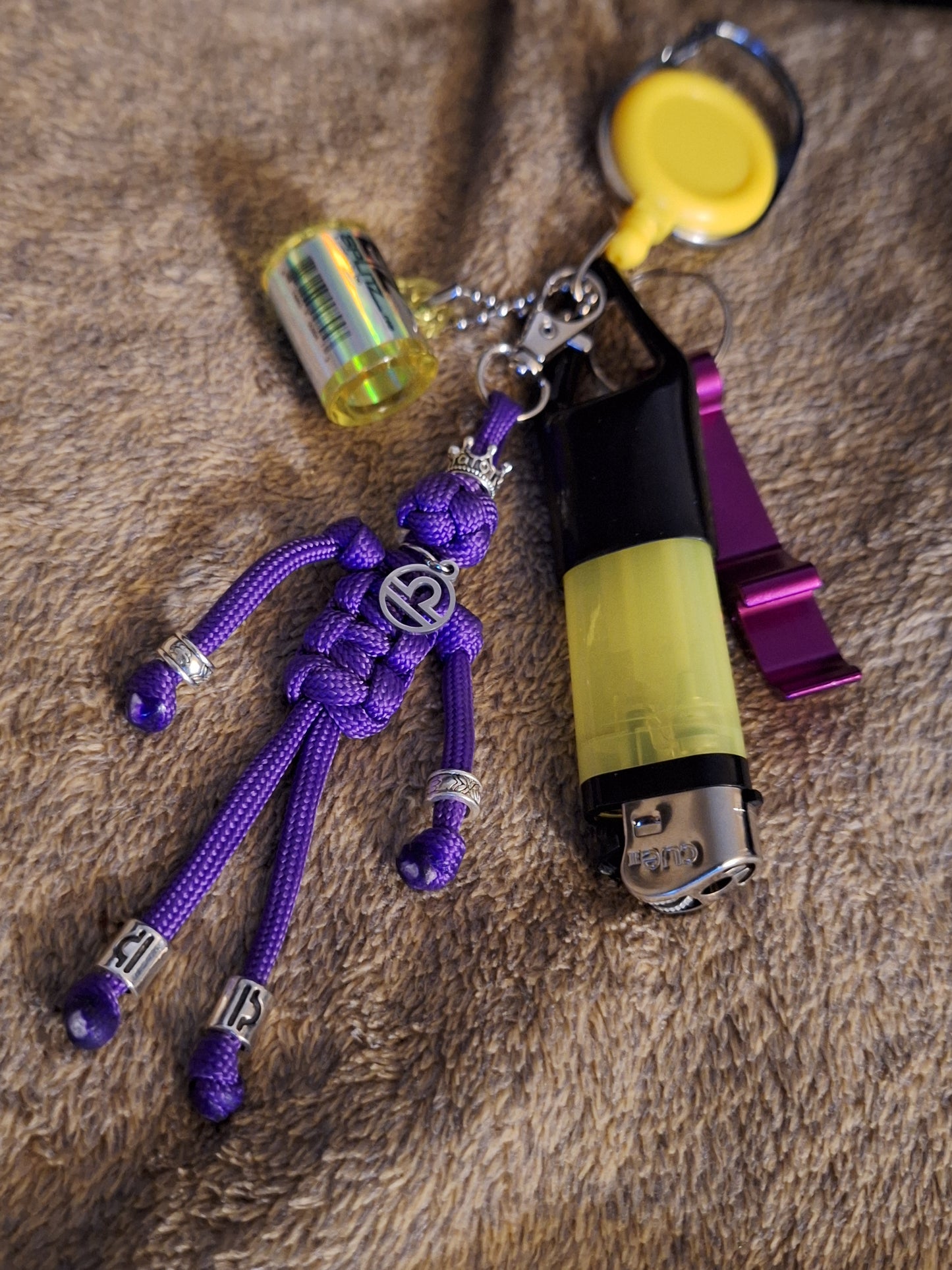 Libra Zodi Budi Purple Purple Keychain With Leash