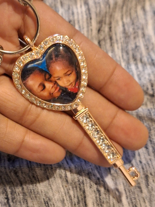 Custom Heart-Key Zodiac Guardian Keybeads, Rose