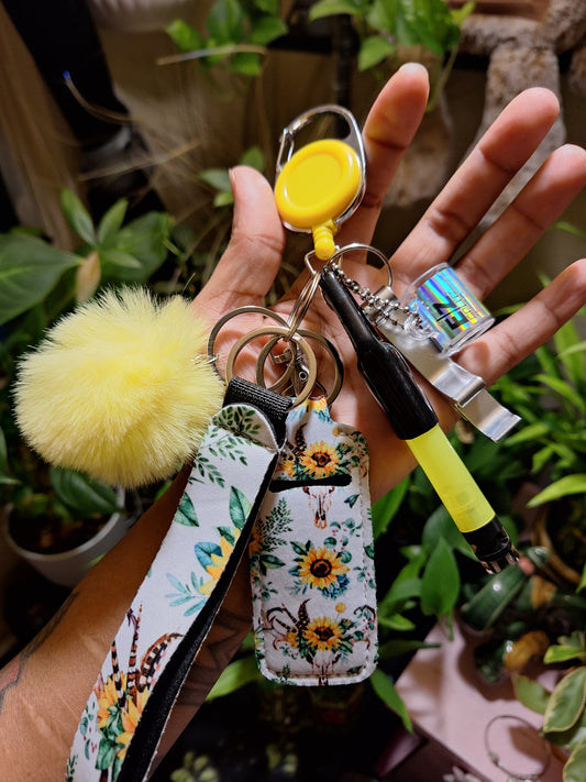 Sunflower PomBalm Holder 6Pc Lighter Leash Set
